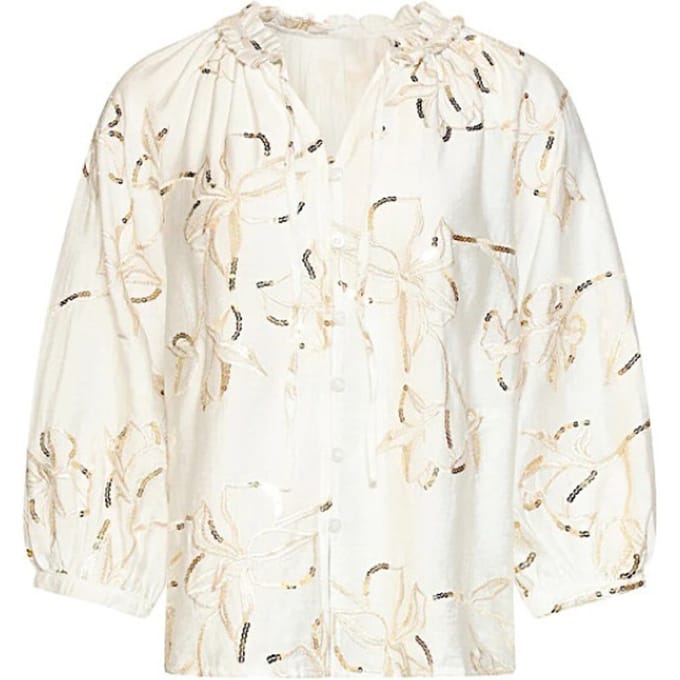 Smashed Lemon blouse 26320 - Offwhite/Gold