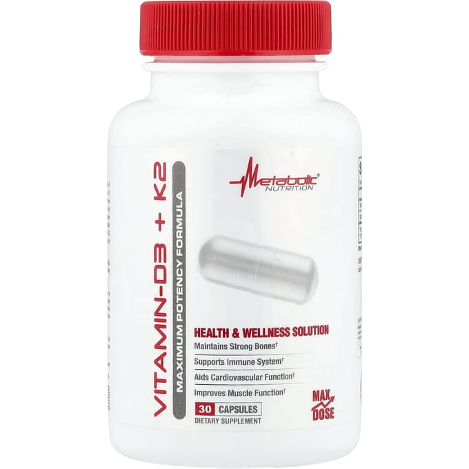 Metabolic Nutrition, Vitamine D3 + K2, 30 capsules