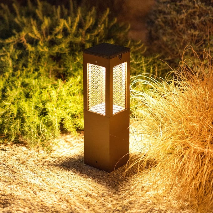 Les Jardins LED sokkellamp Tradition Sensor Corten 40cm