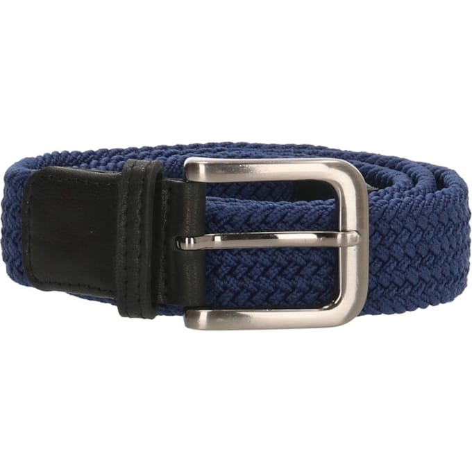 Zenino - Gevlochten Lederen Riem Weston - Blauw - 120cm