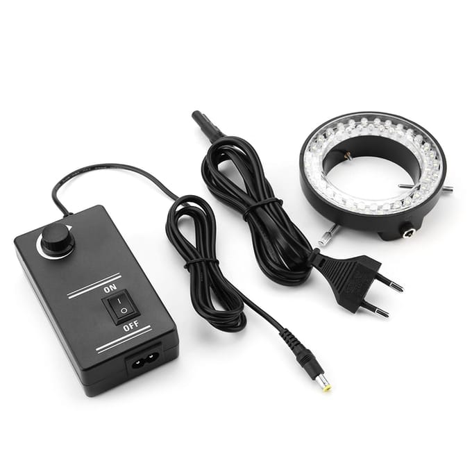 Caméra Microscope 3,5W Source Lumineuse 60 LED Luminosité Réglable Lampe Annulaire