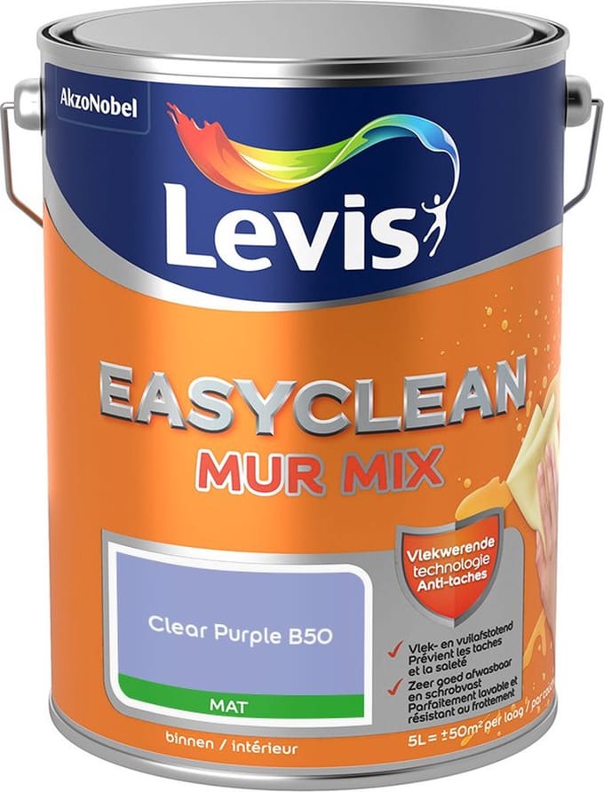 Levis - Easyclean Mur Mat Mix - Clear Purple B50 - Mengverf - 5 L