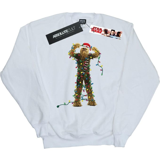 Star Wars Heren Chewbacca Kerstverlichting Sweatshirt (Wit)