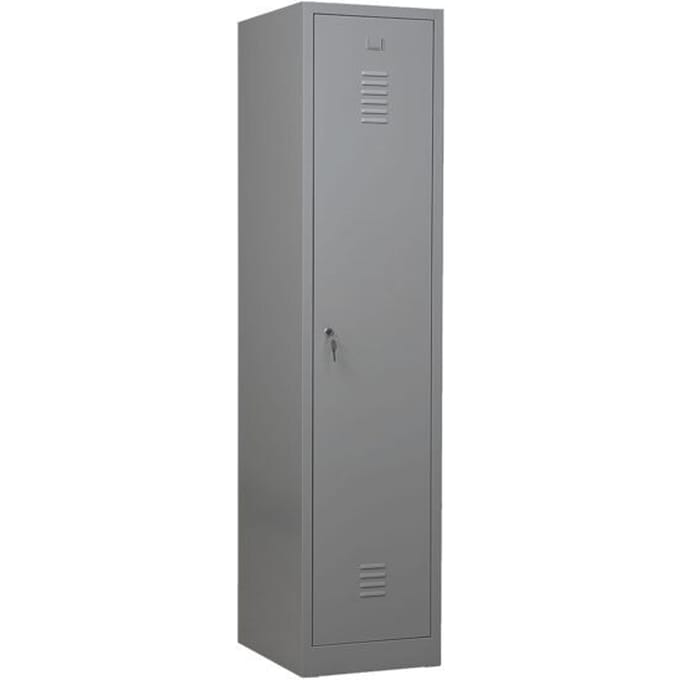 Kledinglocker, 1 deur, B 400 x H 1800 mm cilinderslot, lichtgrijs