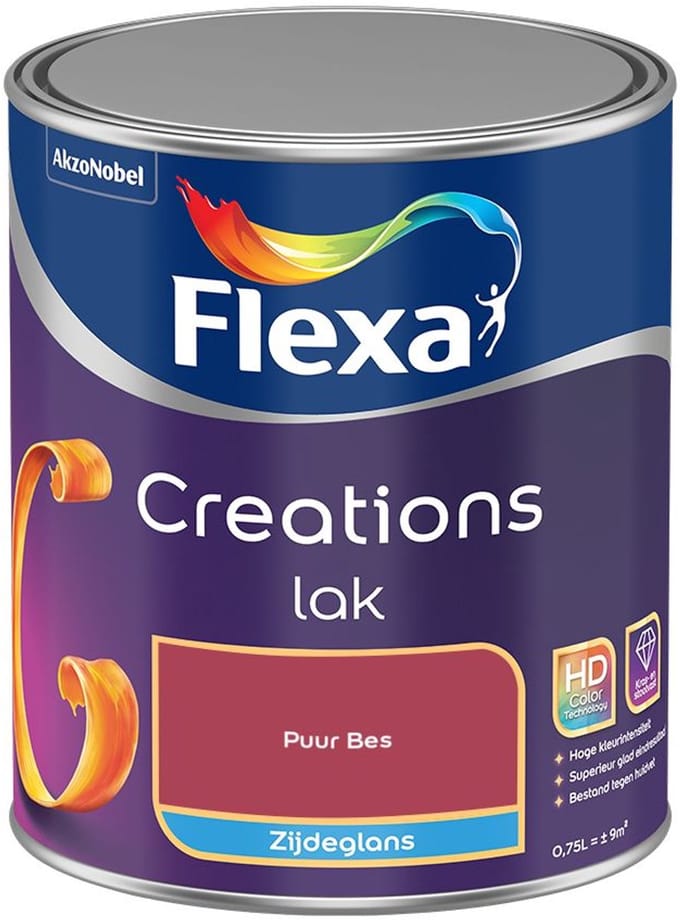 Flexa - Creations Lak Zijdeglans - Puur Bes - Mengverf - 750 Ml