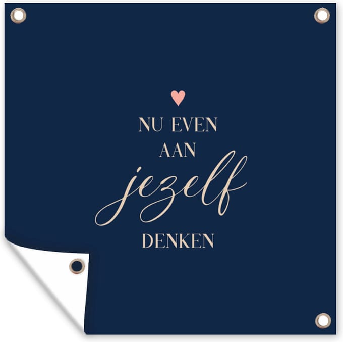 Tuindoek Sterkte - Quotes - Hartjes - Denken - 100x100 cm