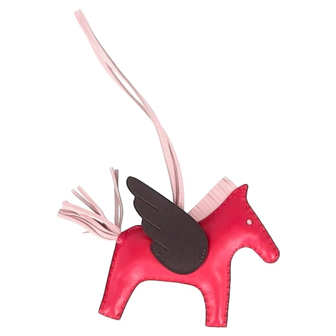Hermès Rodeo MM Charm in Roze Leer