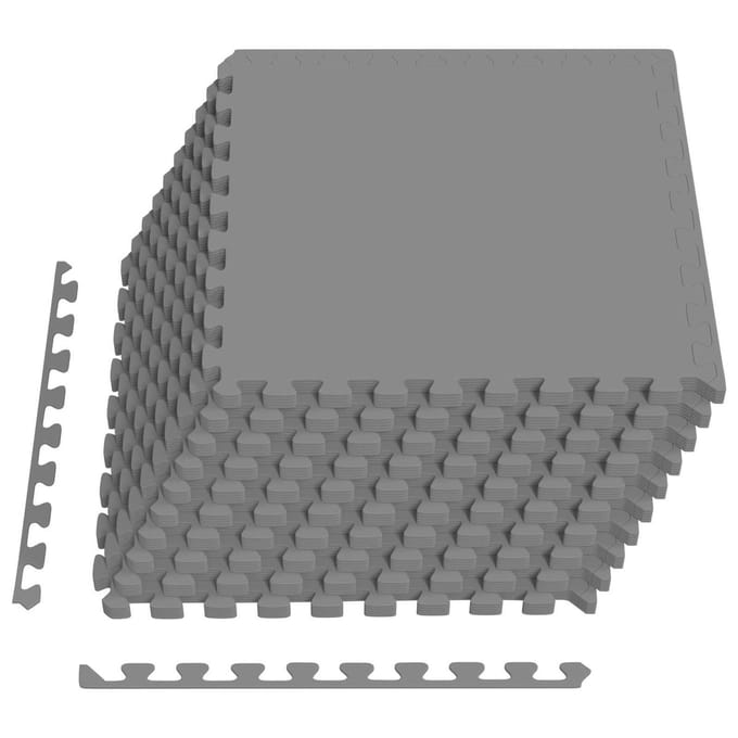 vidaXL - Zwemgrondmat - 50 - st - Grijs - 18 - m² - EVA - Schuim