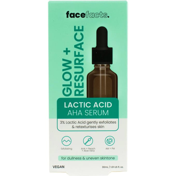 Face Facts Glow + Resurface Lactic Acid AHA Serum 30 ml
