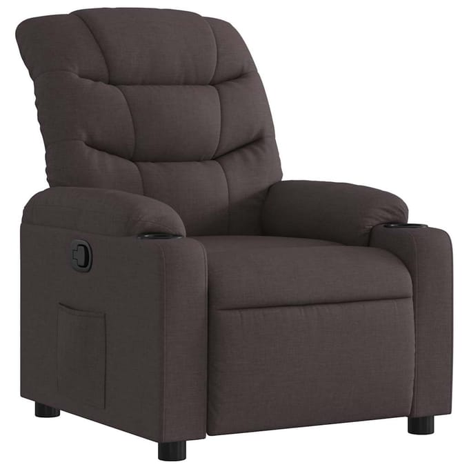 vidaXL - Fauteuil - verstelbaar - stof - donkerbruin