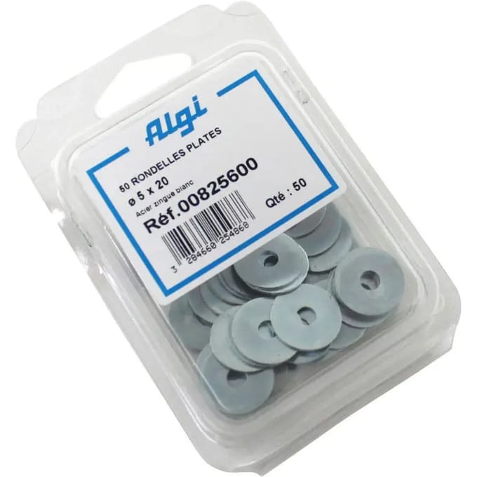 Set van 50 stalen platte ringen Algi