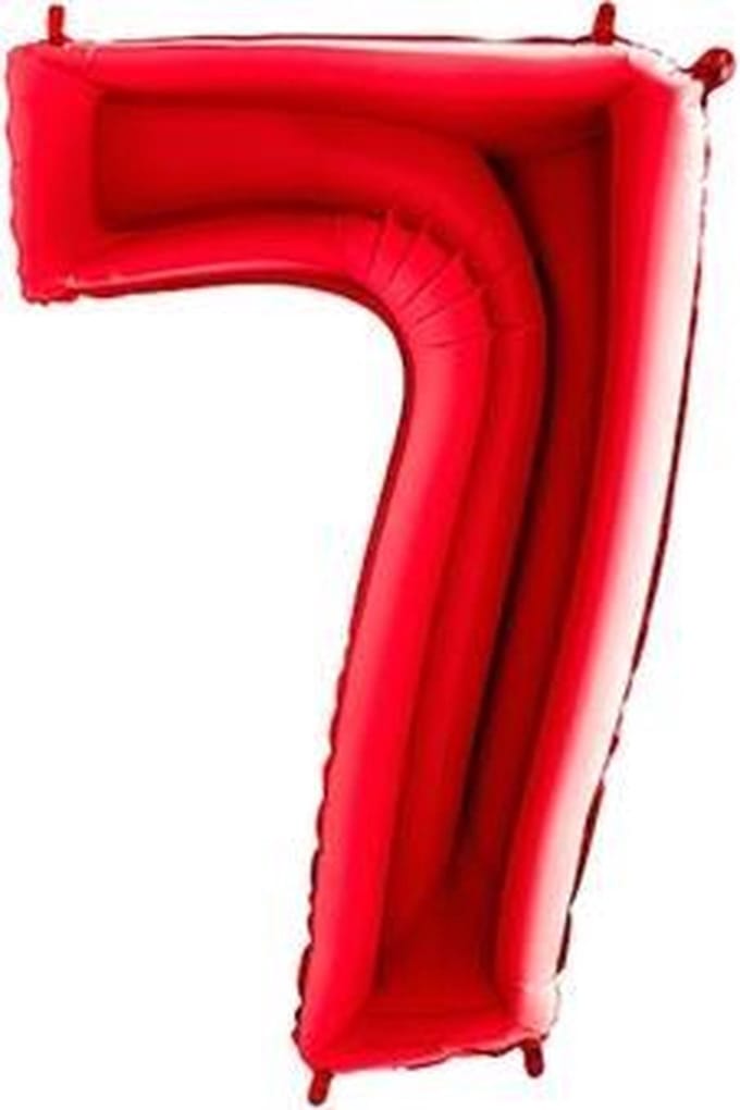 New Age Devi - Folieballon - Cijfer 7 - Rood - 86 cm