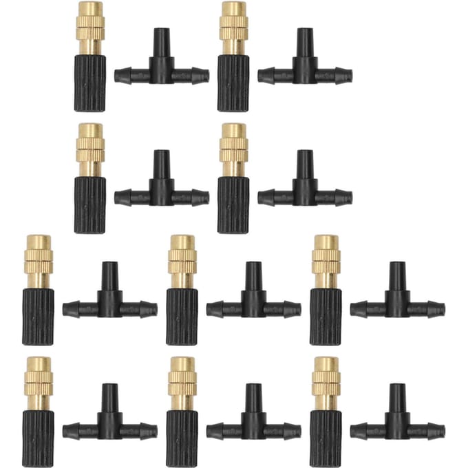 10 Ensemble Micro Arroseur de Jardin Tête de Pulvérisation Gicleur de Brumisation avec 3 ?Connecteur en Y Système d'irrigation black
