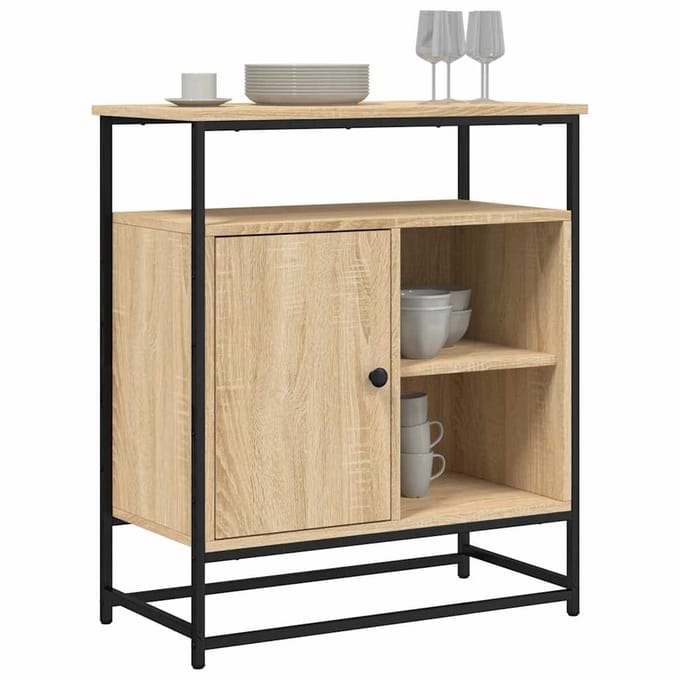 vidaXL - Dressoir - Sonoma - Eiken - 69x35x80 - cm - Bewerkt - Hout