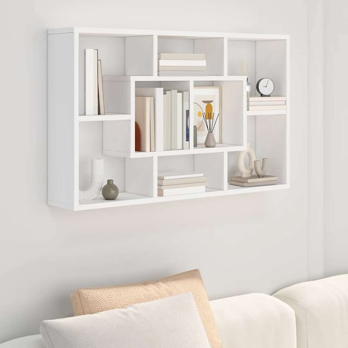 Vidaxl Wandplank, Wit, 85X16X52,5 Cm, Materiaal Houtvezelplaat