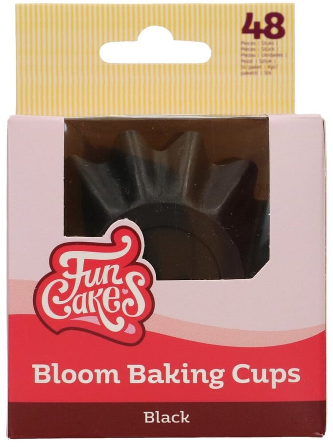 FunCakes Bloom Baking Cups - Duurzaam Gecoat Karton - Zwart - pk/48