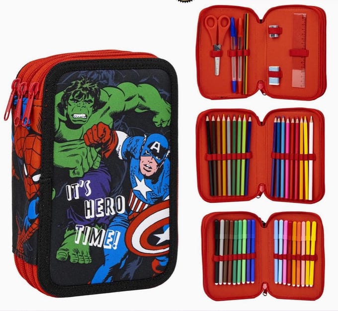Marvel Avengers Gevuld Etui, Heroes - 19,5 x 13 cm - 22 st. - Polyester