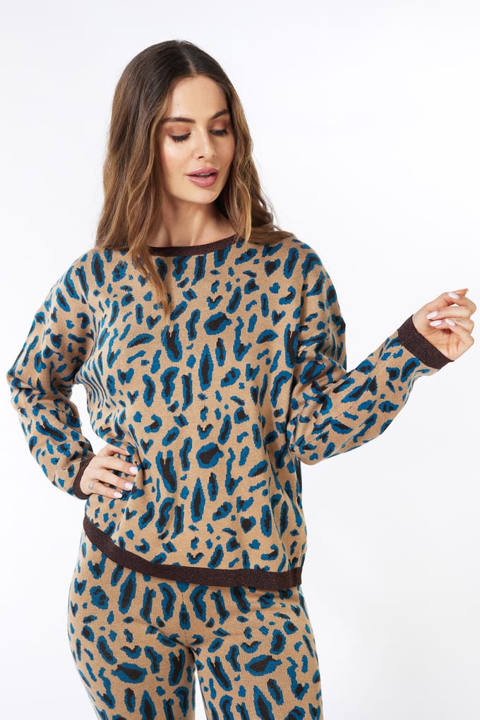 EsQualo Sweater Leopard Jacquard Print Taglia: XL | Maglioni a maglia Outlet | Donna
