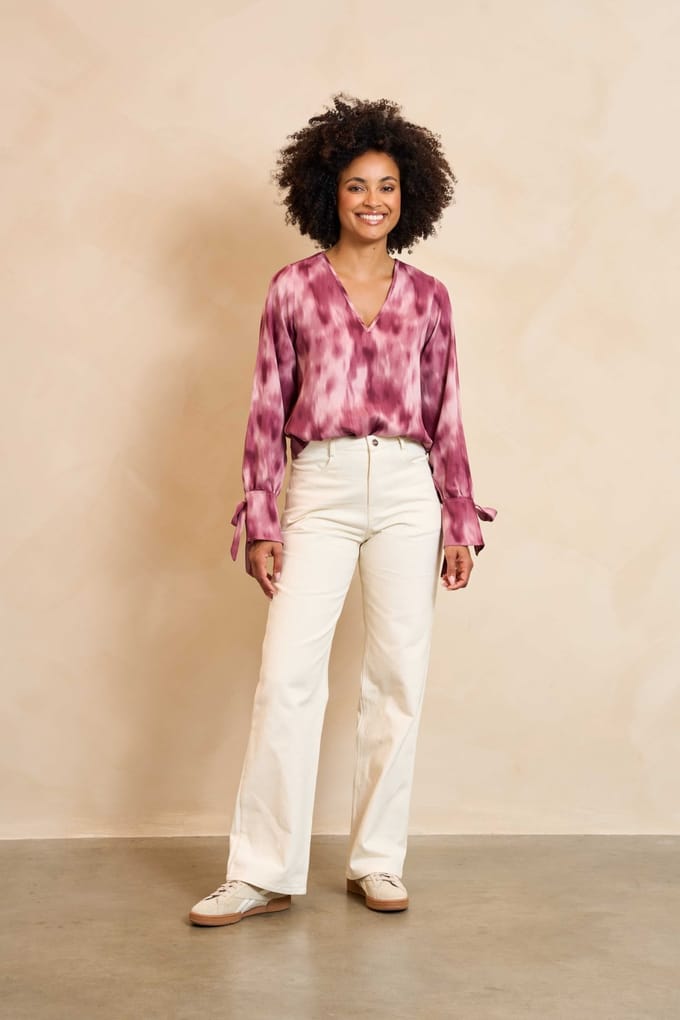 Lofty Manner Blouse Blouse Lora Ra01 318 Mauve Ombre Dames Maat - XS