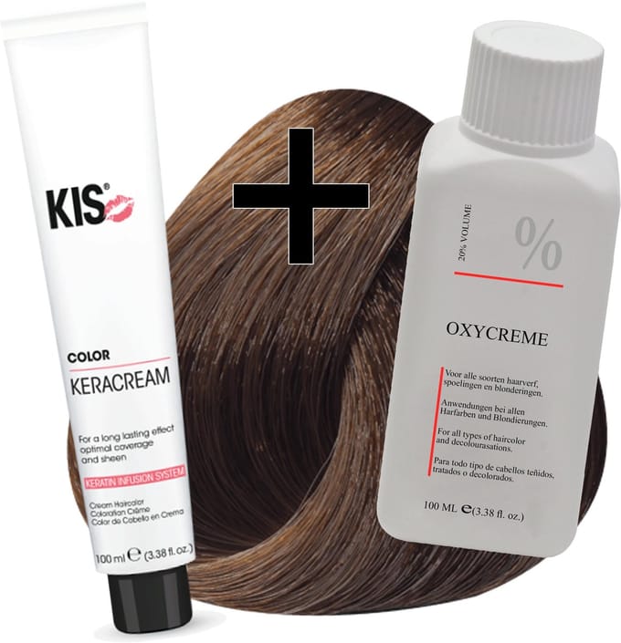 KIS haarverfset - 6G Donker goudblond  - haarverf & waterstofperoxide