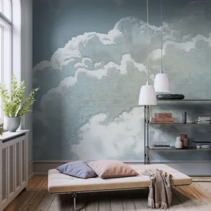 Fotobehang - Vintage Clouds 250x250cm - Vliesbehang