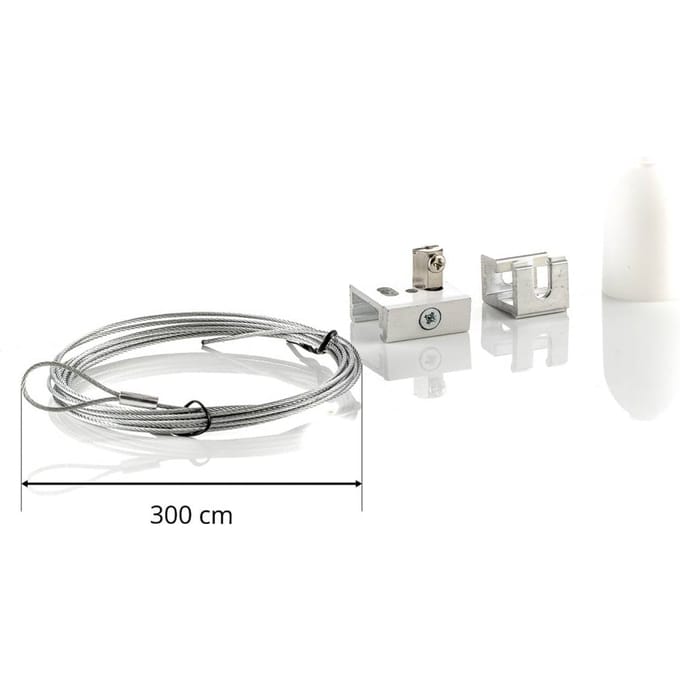 GLOBAL Ophangset voor 3-fasen railsysteem Noa, 300cm wit