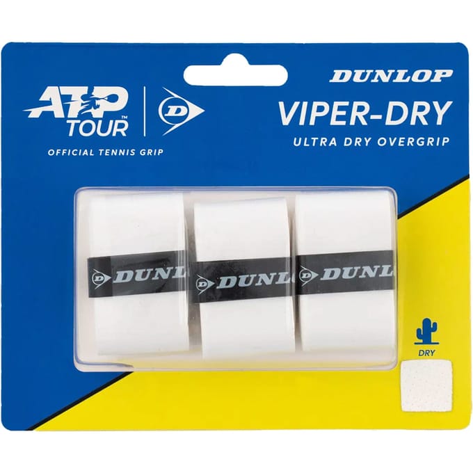DUNLOP ATP VIPER-DRY OVERGRIP WHT 3PCS