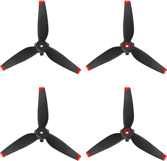 Vouwbare FPV Propellers voor Drones, Set van 4, Geluidsarm en Duurzaam, Ideaal Drone Accessoire, Rood