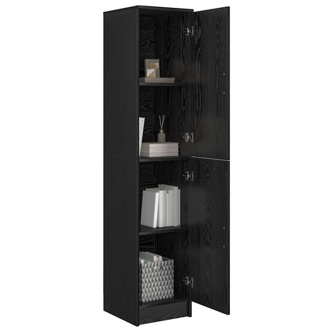 vidaXL - Highboard - Zwart - Eiken - 35 - x - 39 - x - 168 - cm