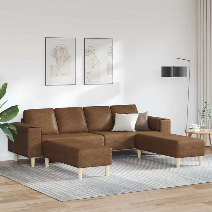 vidaXL - Woonkamerbank - 3 - pcs - Bruin