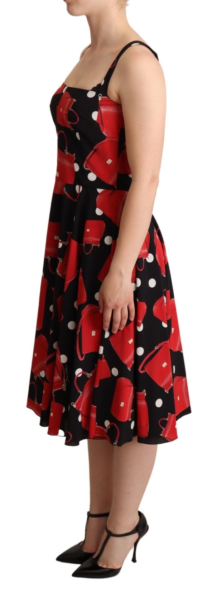 Gestreepte Handtas Print Jurk