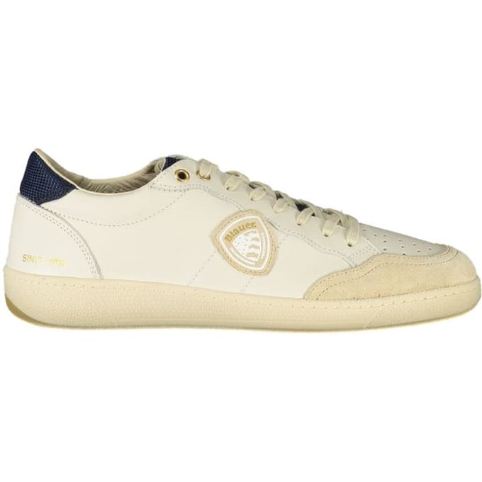 Blauer Witte Polyurethaan Heren Sneaker