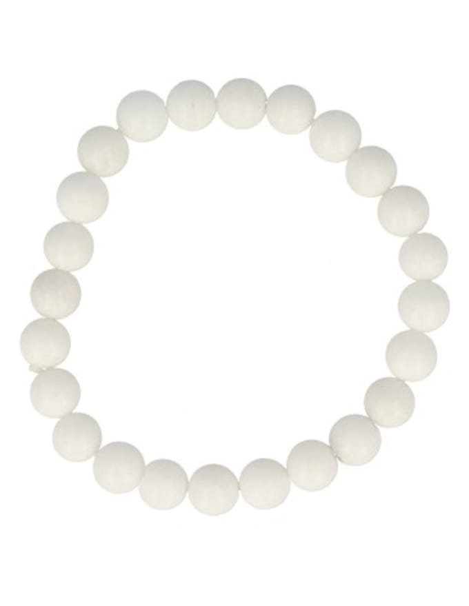 Jade sneeuwwit kralenarmband 8 mm
