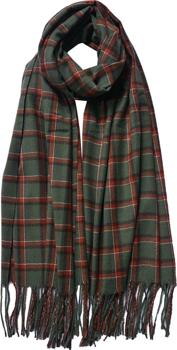 Juleeze Wintersjaal Dames 70x180 cm Groen Rood Polyester