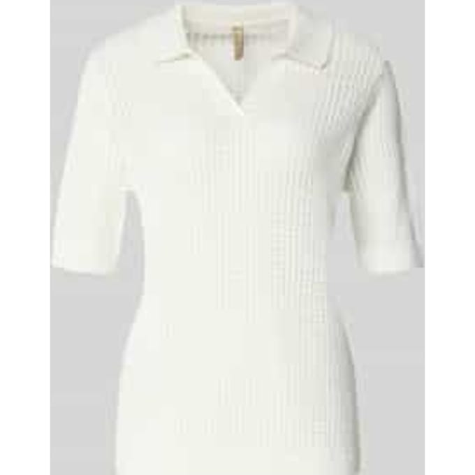 Gebreide pullover met polokraag en 1/2-mouwen model 'DENEFA'