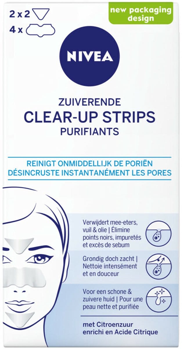 NIVEA Zuiverende Clear-up Strips - Neusstrips Meeeters - Blackhead Remover - Mee eters verwijderen - Pimple Patch - 6x 6 stuks