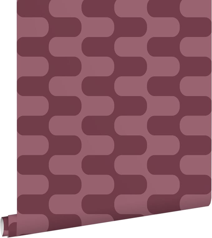 ESTAhome behang golvende lijnen paars - 50 x 900 cm - 132144