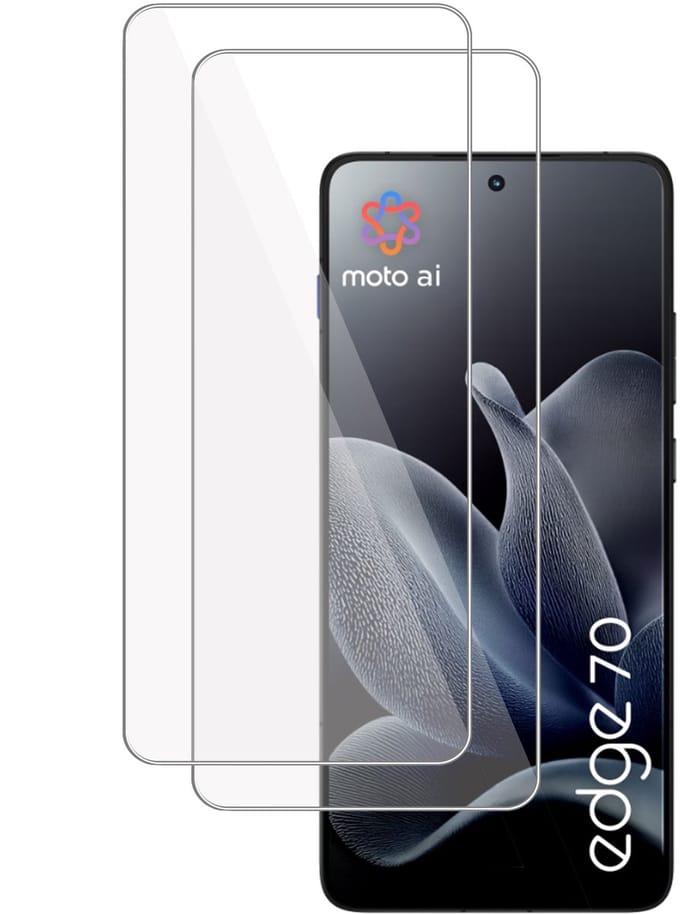 2x TechNow Screenprotector geschikt voor Motorola Edge 70 Screenprotector - Gehard Glas - Rounded - Proteqt+