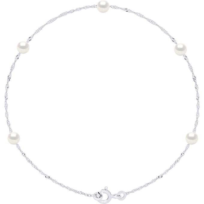 Armband - 5 Echte Gecultiveerde Zoetwaterperlen Rond 4-5 mm
