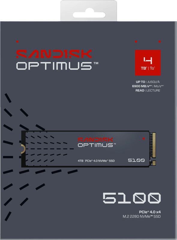SANDISK Optimus 5100 SSD - 4TB - PCIe 4.0 - M.2 2280