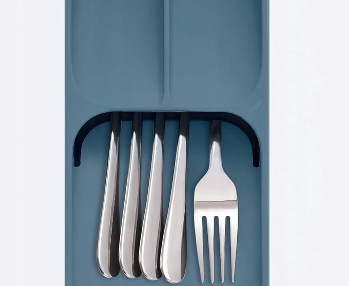 Compacte Besteklade Organizer - 4 Vakken - Blauw