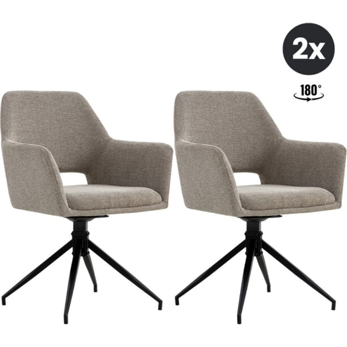 Multifurn Eetkamerstoel tess linnen (set van 2)