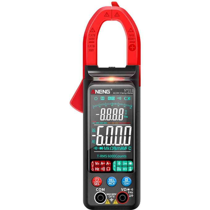 ANENG ST212 Stroomtang Intelligente digitale stroomtangmultimeter 6000 tellingen Slimme AC- en DC-voltmeter rood