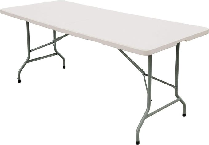 Vouwtafel - Bijzettafel - Feest en buiten - Robuust en duurzaam - 180 cm lengte - Wit