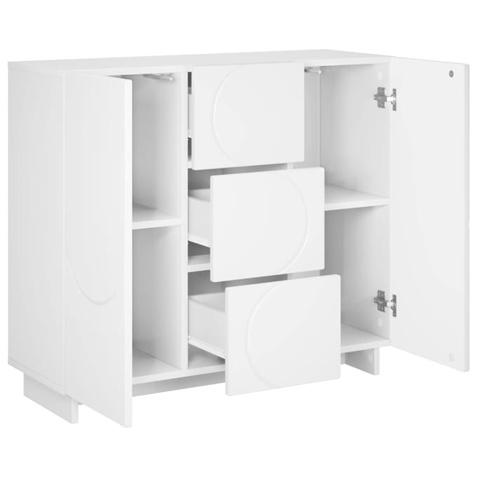 vidaXL - Dressoir - Hoogglans - Wit - 85,5 - x - 31 - x - 75 - cm - Bewerkt - hout