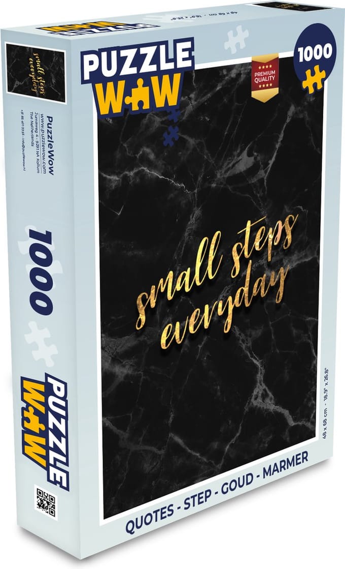 Puzzel Quotes - Step - Goud - Marmer print - Legpuzzel - Puzzel 1000 stukjes volwassenen