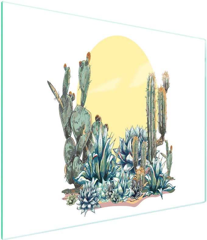 TMK ArtDeko Kaktus - Snijplank - Glas - 52x30 cm - Antislip