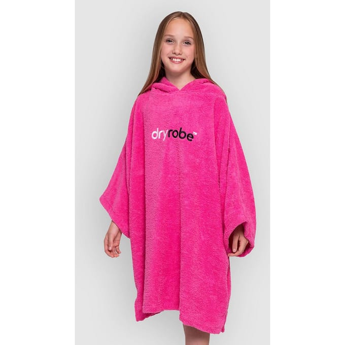 Dryrobe Towel Robe Organic Kids 10-13 Surf Poncho roze