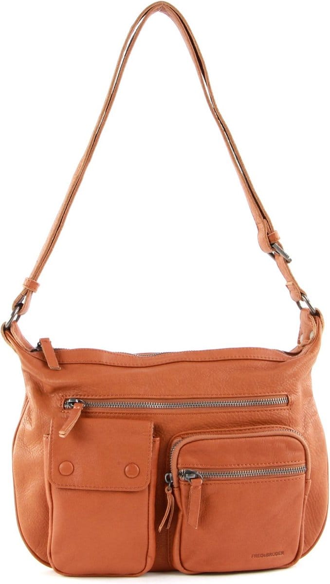 FREDsBRUDER Leren Schoudertas Utility Collection Zippi Bag Dark Honey Bruine