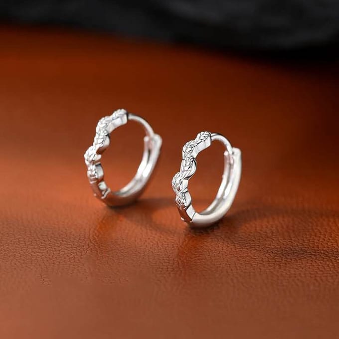 Gading® oorringen met blaadtje-13mm-zilver 925